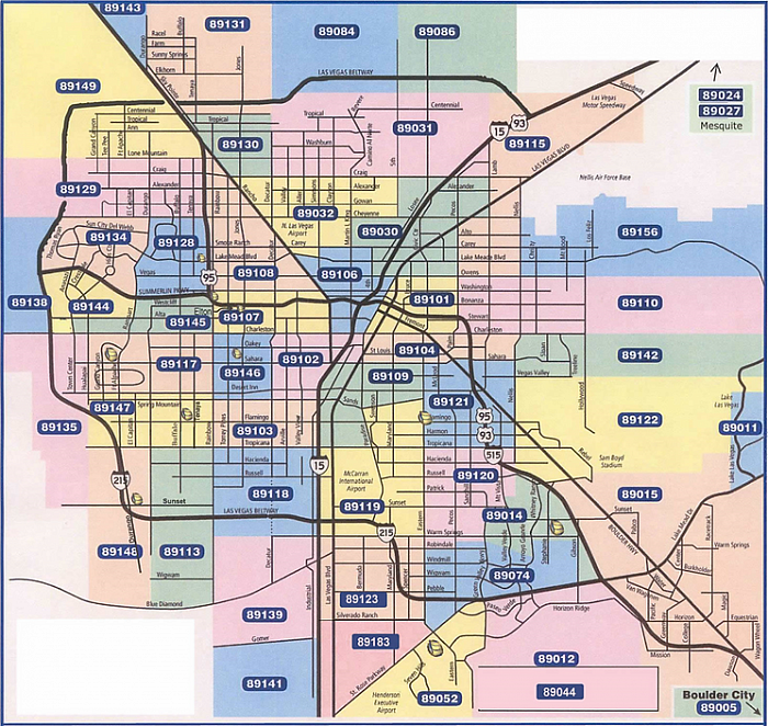 Las Vegas Zip Code Map